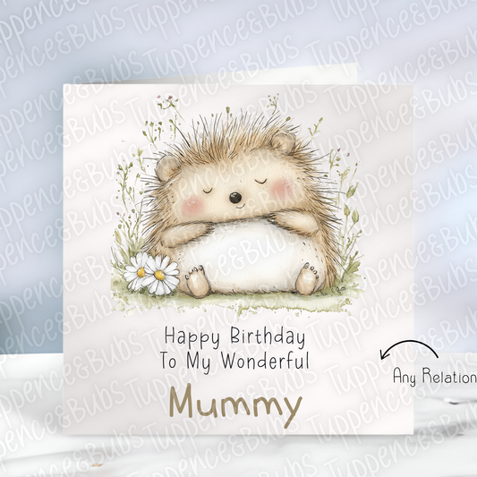 Cute Hedgehog Themed Card - 2 designs
