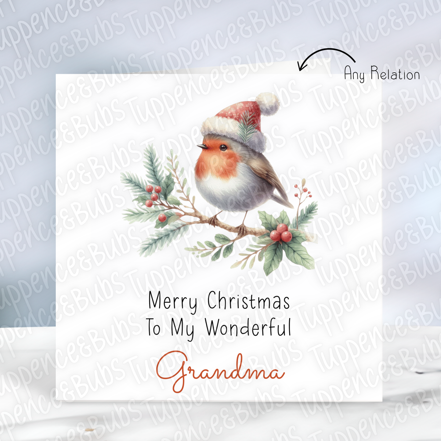 Robin Themed, Christmas Card - 4 Designs