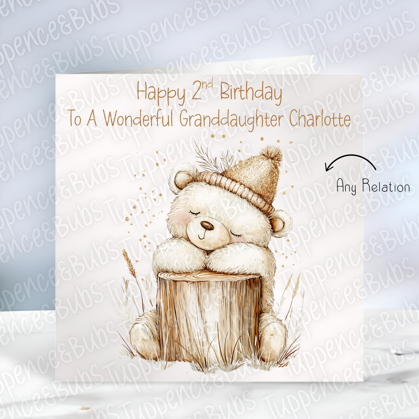 Cute Sleeping Bear Themed Card - 5 designs