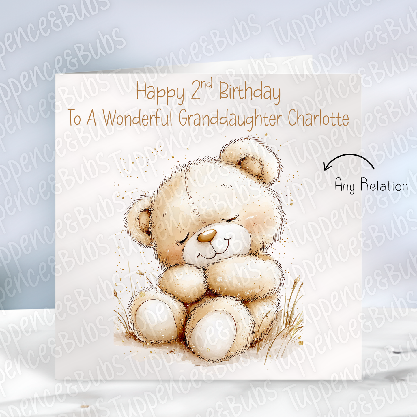 Cute Sleeping Bear Themed Card - 5 designs