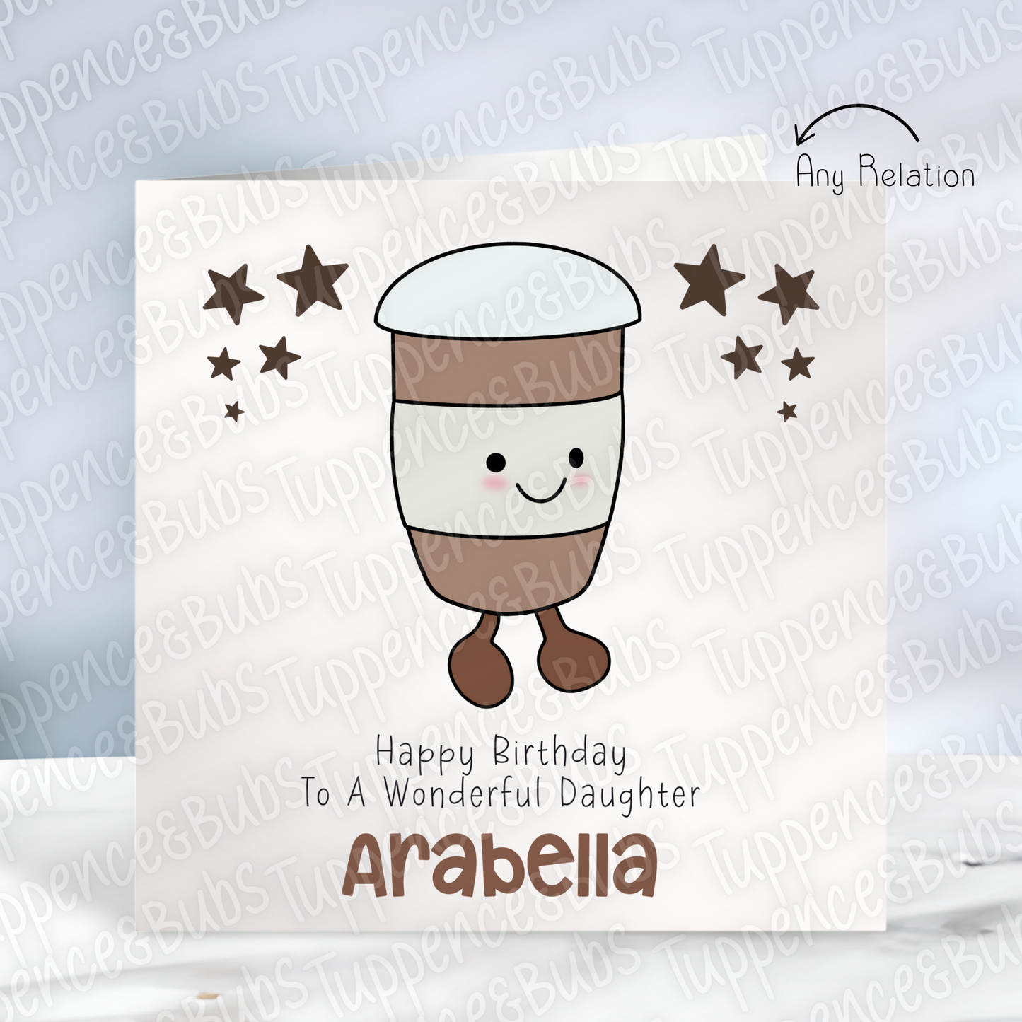 Coffee Plush Themed Birthday Card - 3 Designs