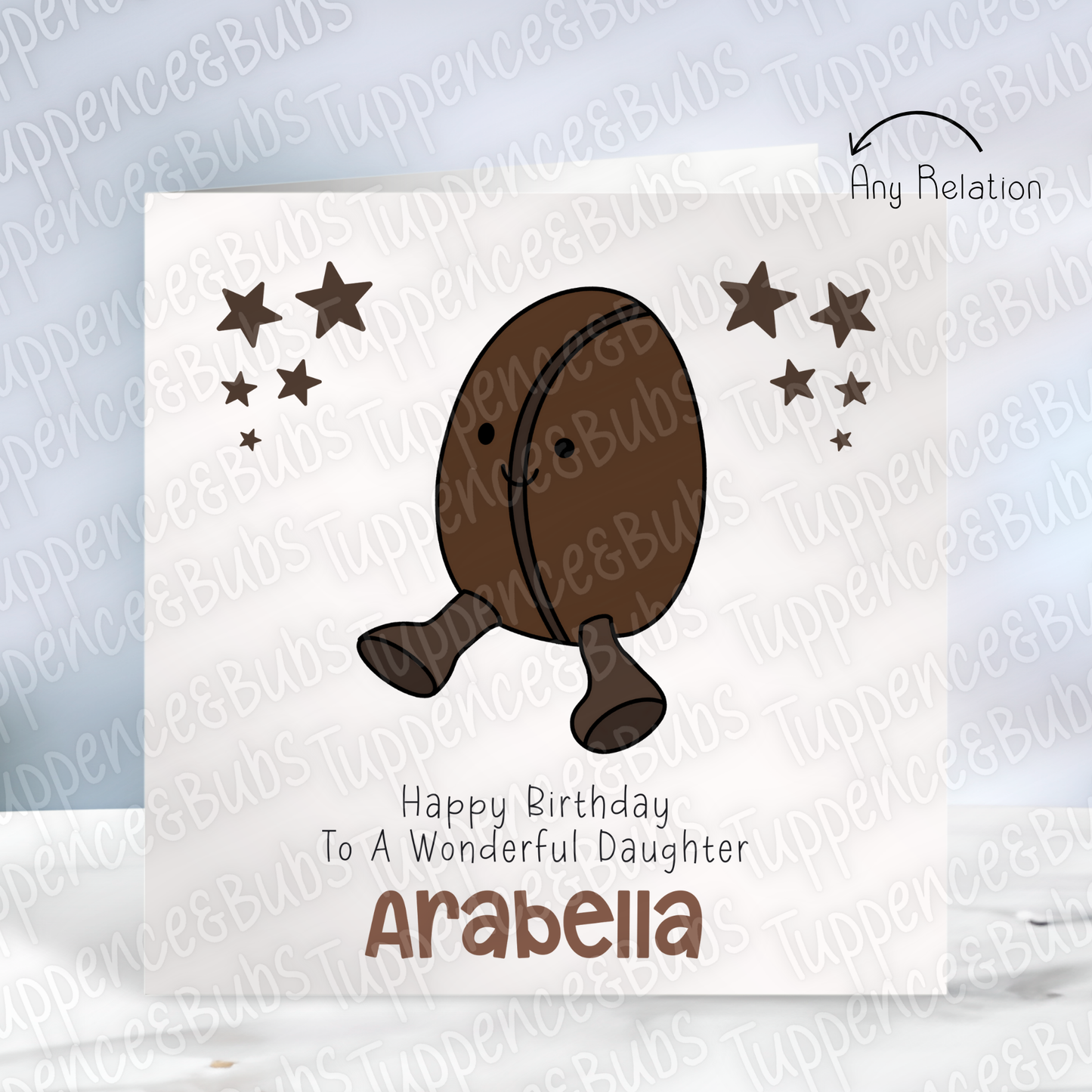 Coffee Plush Themed Birthday Card - 3 Designs