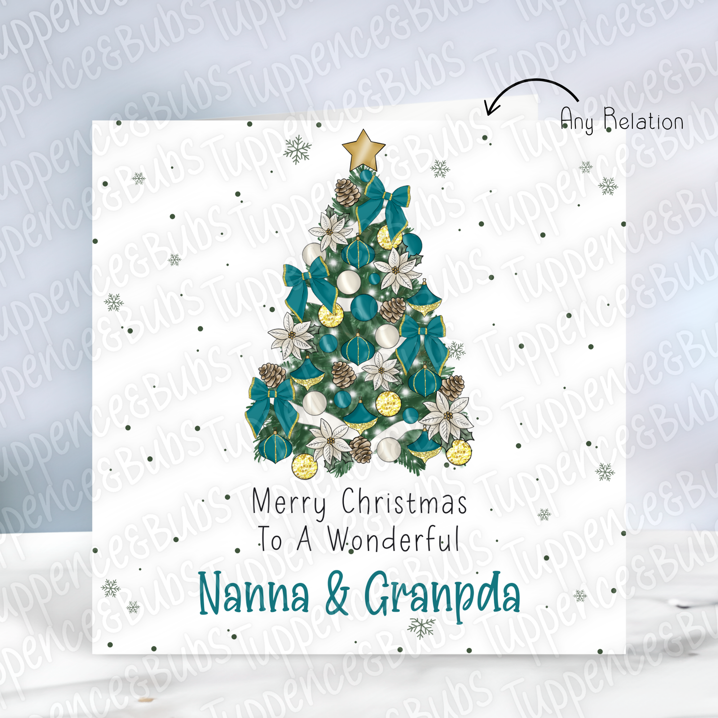 Bow Themed, Christmas Card - 6 Designs