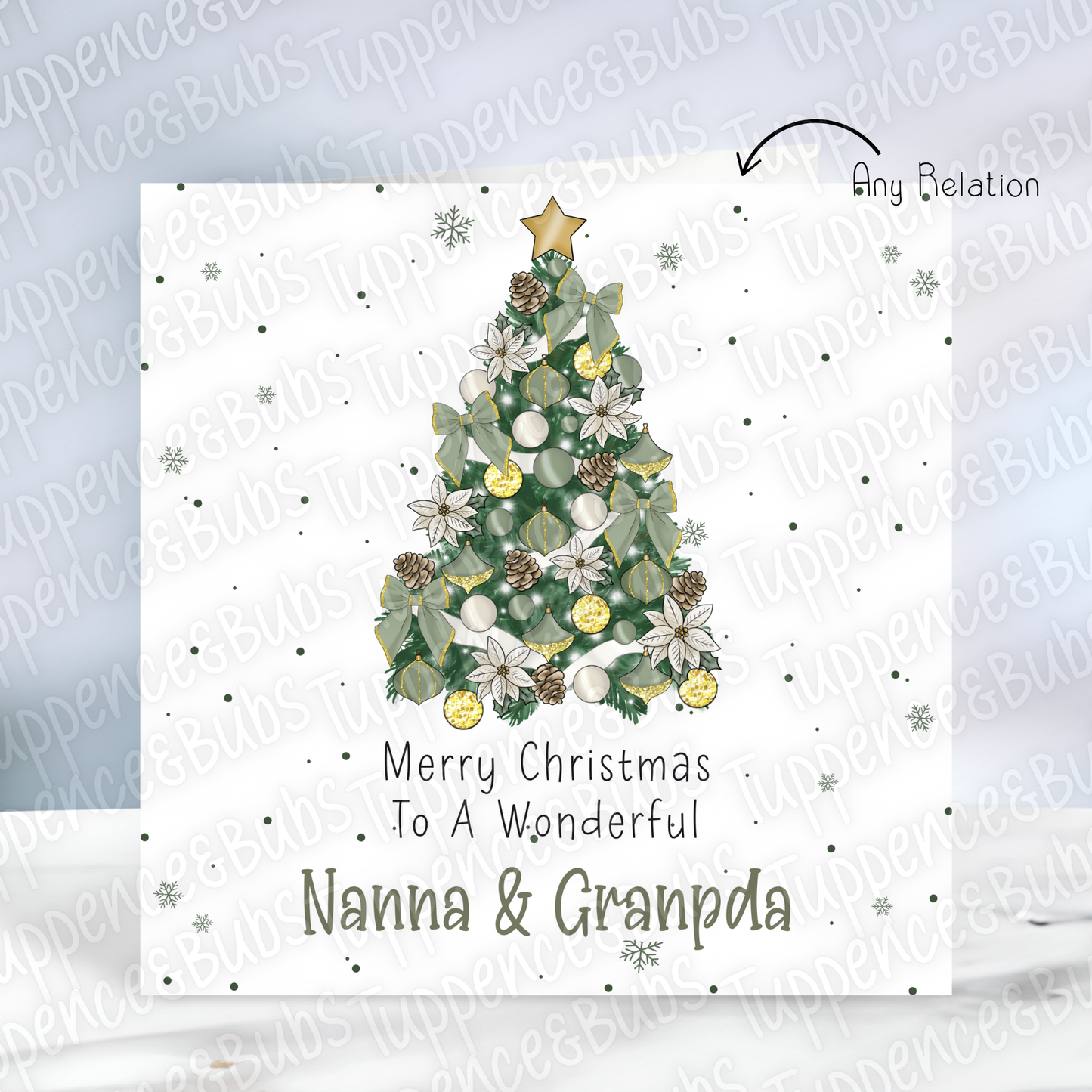 Bow Themed, Christmas Card - 6 Designs