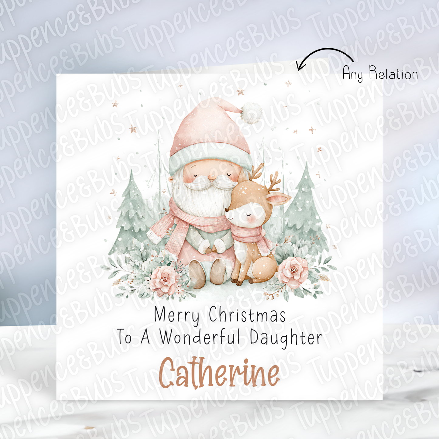 Santa & Reindeer Themed Christmas Card - 3 Designs