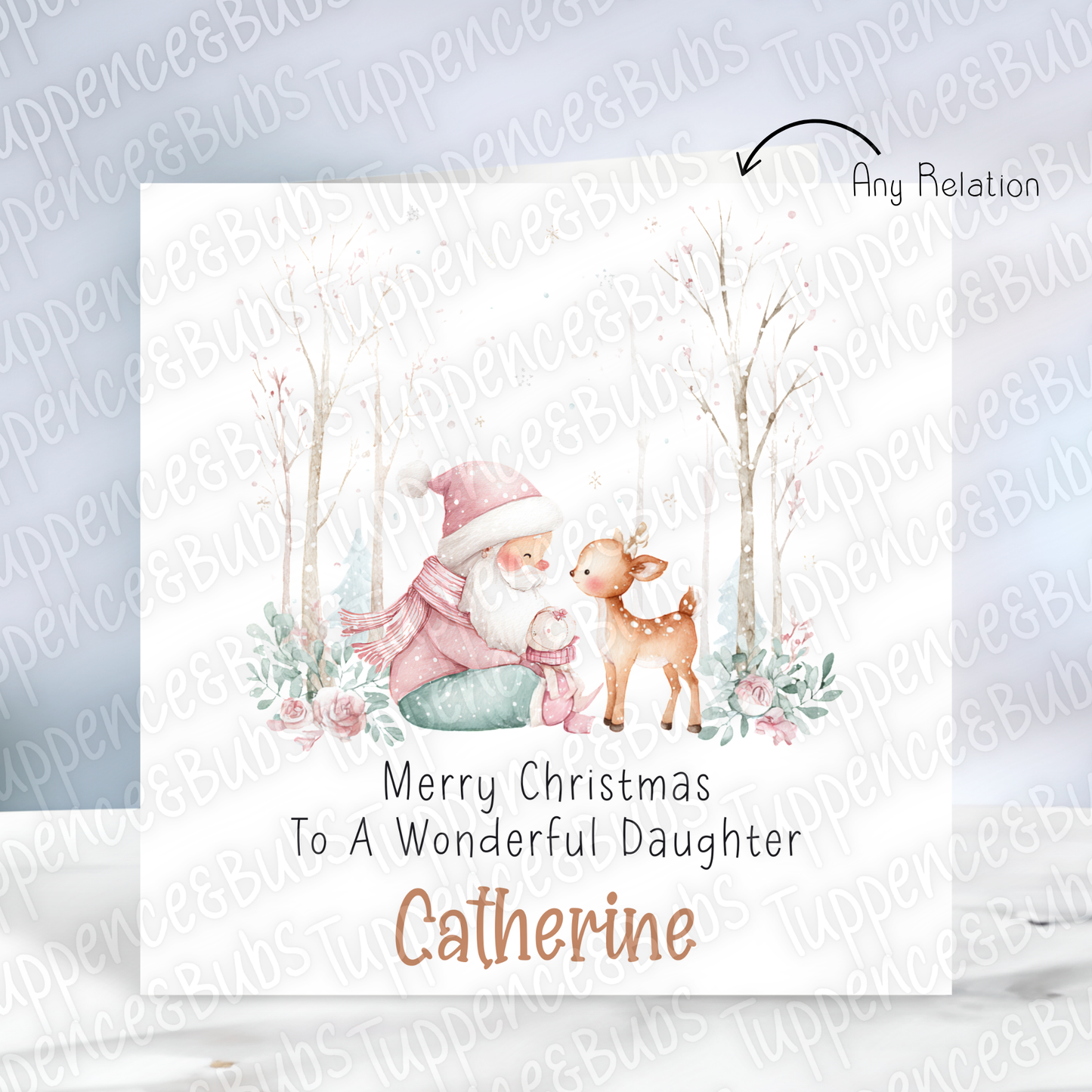 Santa & Reindeer Themed Christmas Card - 3 Designs