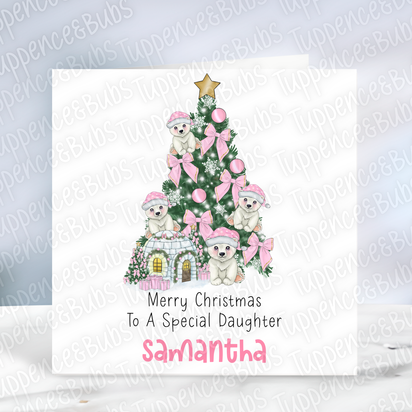 Polar Bear Themed Christmas Card - 3 colours