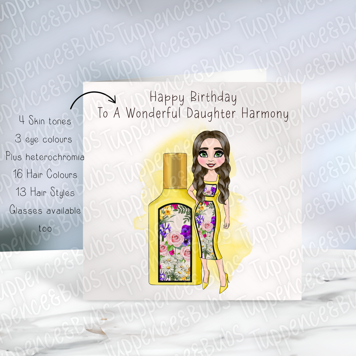 Flora Inspired Perfume Birthday Card