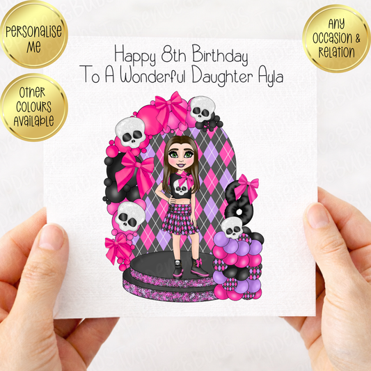 Monster High Inspired Birthday Card
