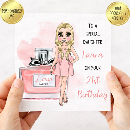 Miss Perfume Inspired Birthday Card