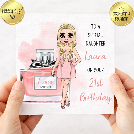 Miss Perfume Inspired Birthday Card