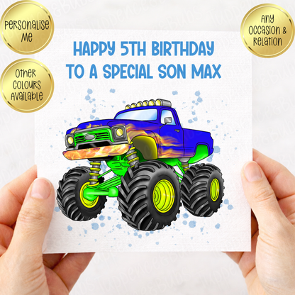Monster Truck Themed Card