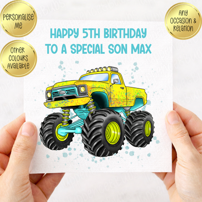 Monster Truck Themed Card