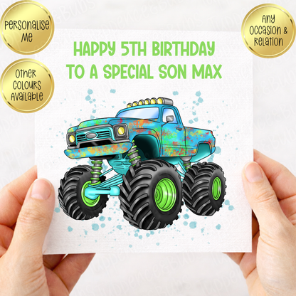 Monster Truck Themed Card