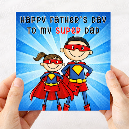 Super Hero Themed Father's Day Card