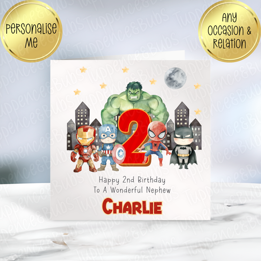 Hero Themed Birthday Card