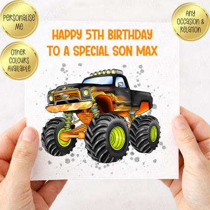 Monster Truck Themed Card