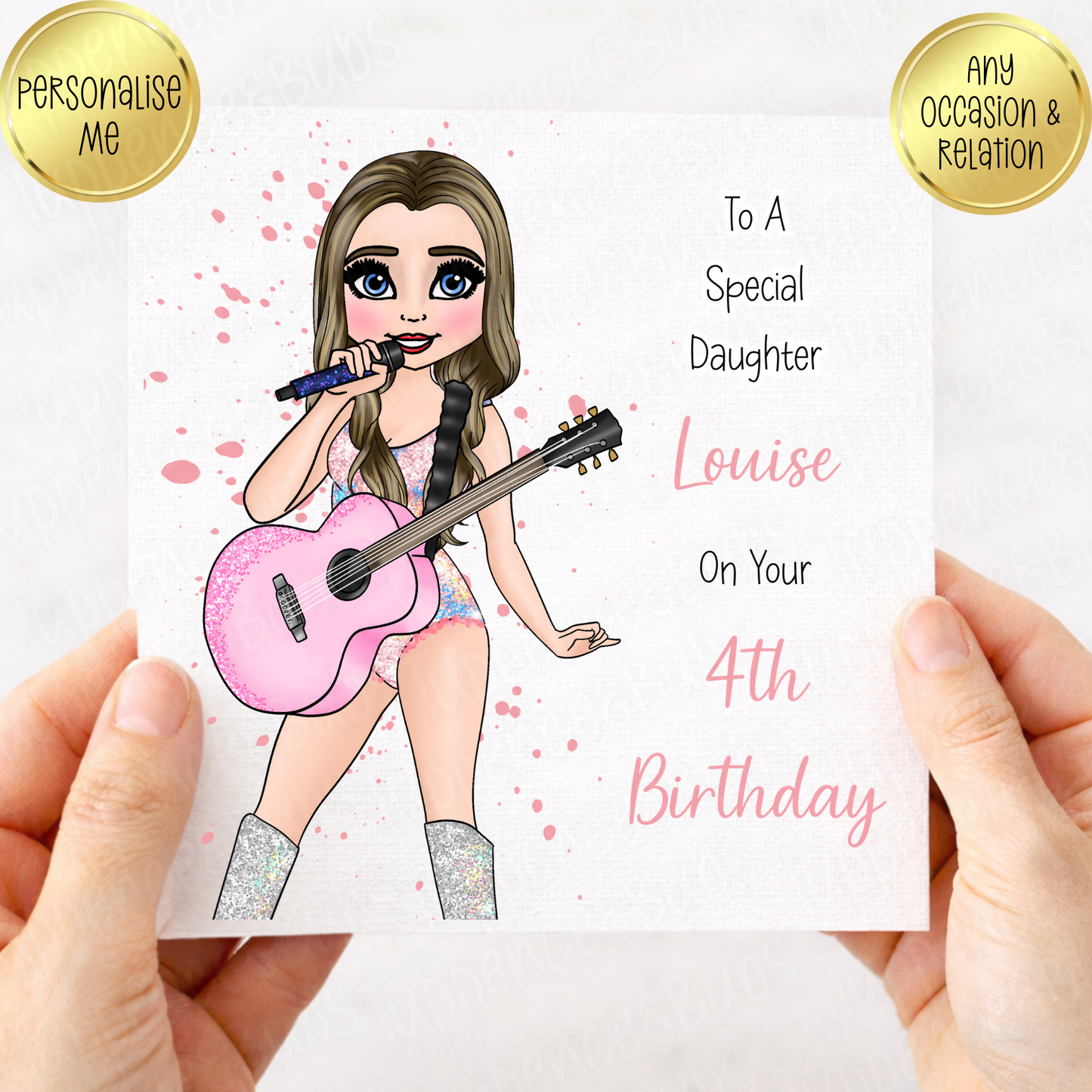 Pop Star Inspired Birthday Card - Any Age - Any Relation - Any Occasion