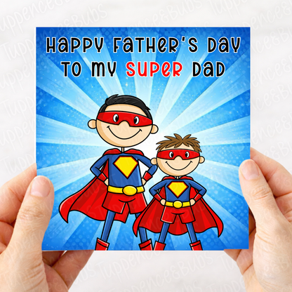 Super Hero Themed Father's Day Card