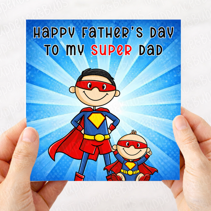 Super Hero Themed Father's Day Card