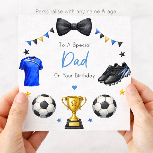 Blue Football Wreath Birthday Card