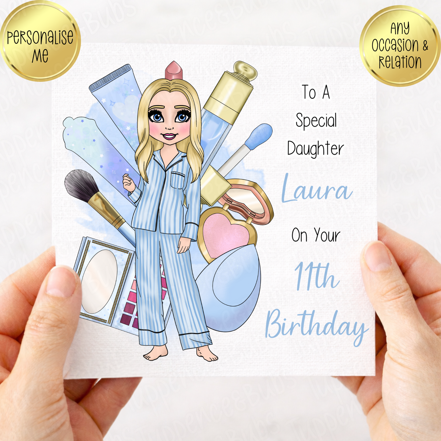 Blue Beauty Make Up Inspired Card
