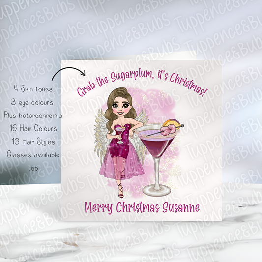 Sugarplum Cocktail Inspired Christmas Card
