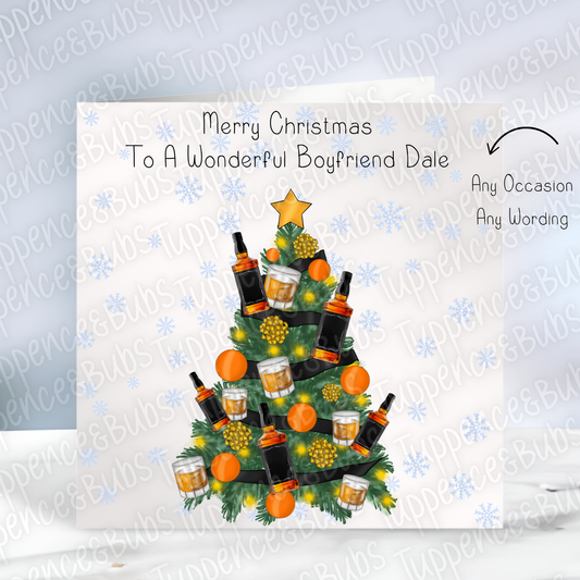 Whiskey Themed Christmas Card