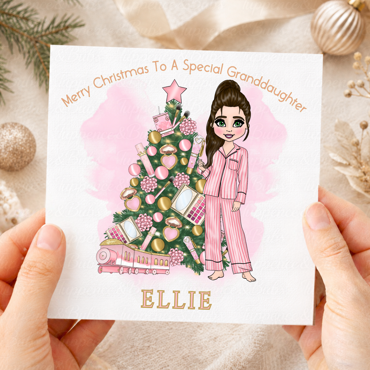 Personalised Makeup Lover Christmas Card
