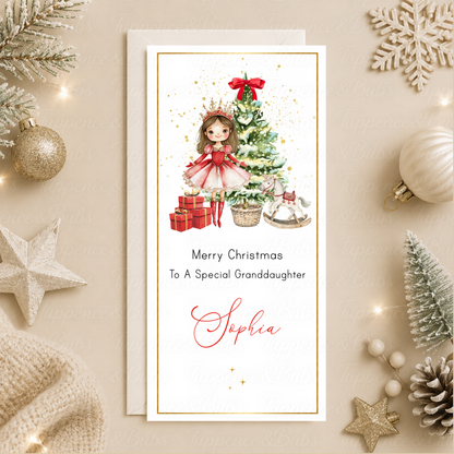 Personalised Princess Christmas Money Card