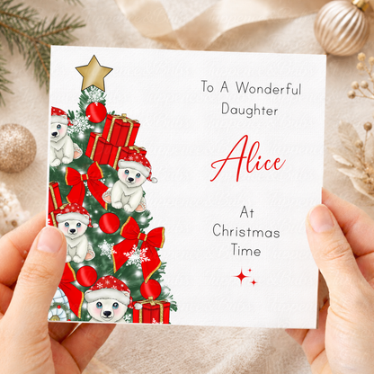Personalised Polar Bear Christmas Card