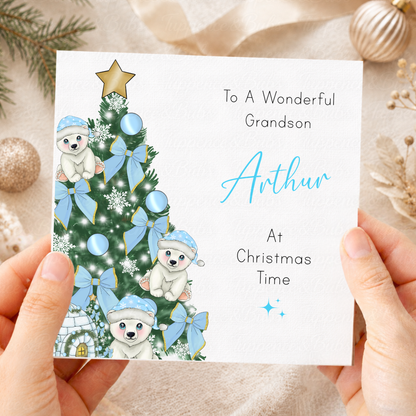 Personalised Polar Bear Christmas Card