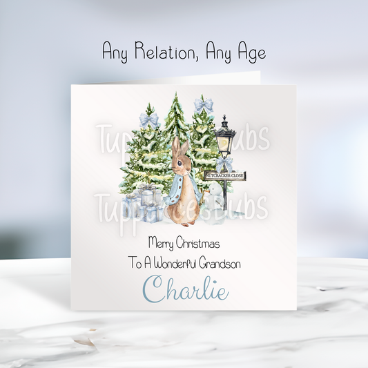 Blue Rabbit Inspired Christmas Card