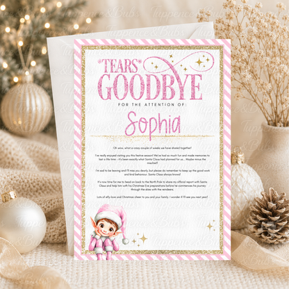 Personalised Pink Christmas Elf Letter – 3 Designs