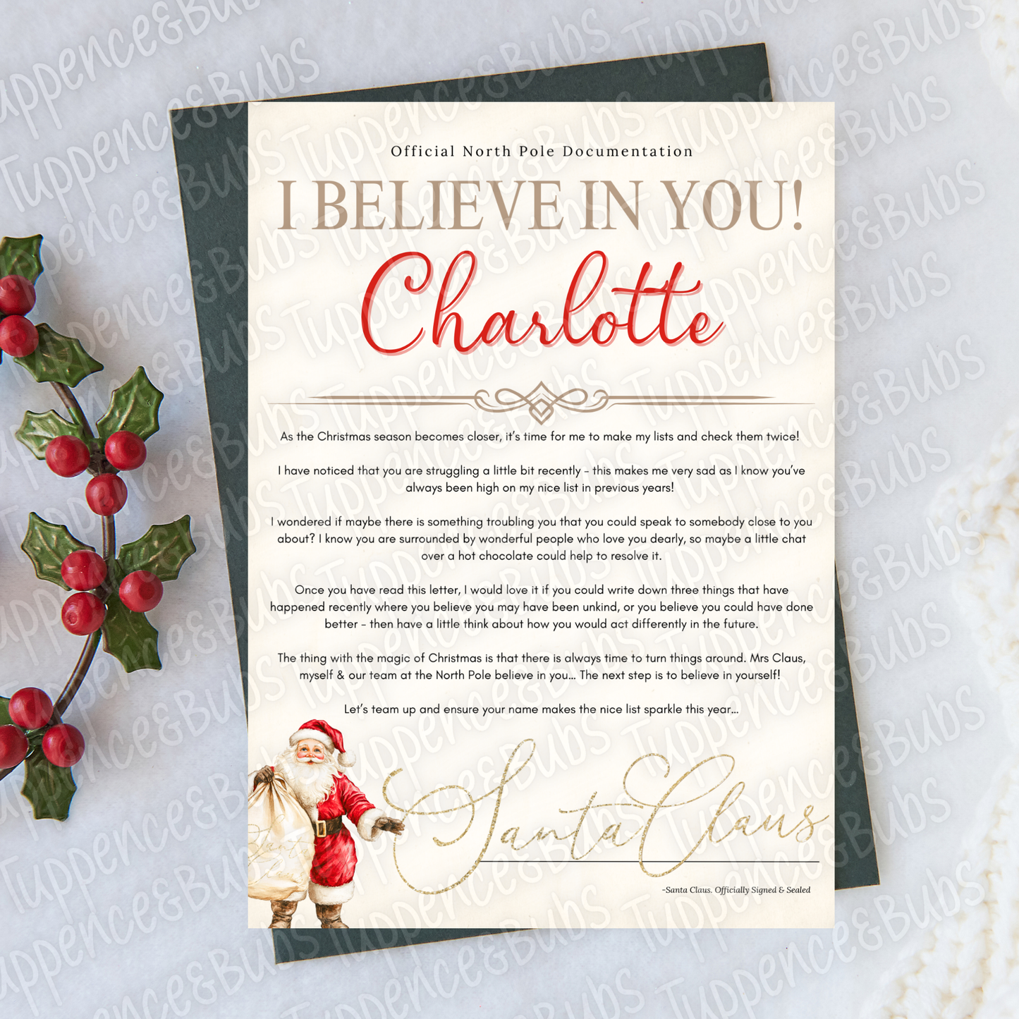 I Believe In You - Red Themed Letter