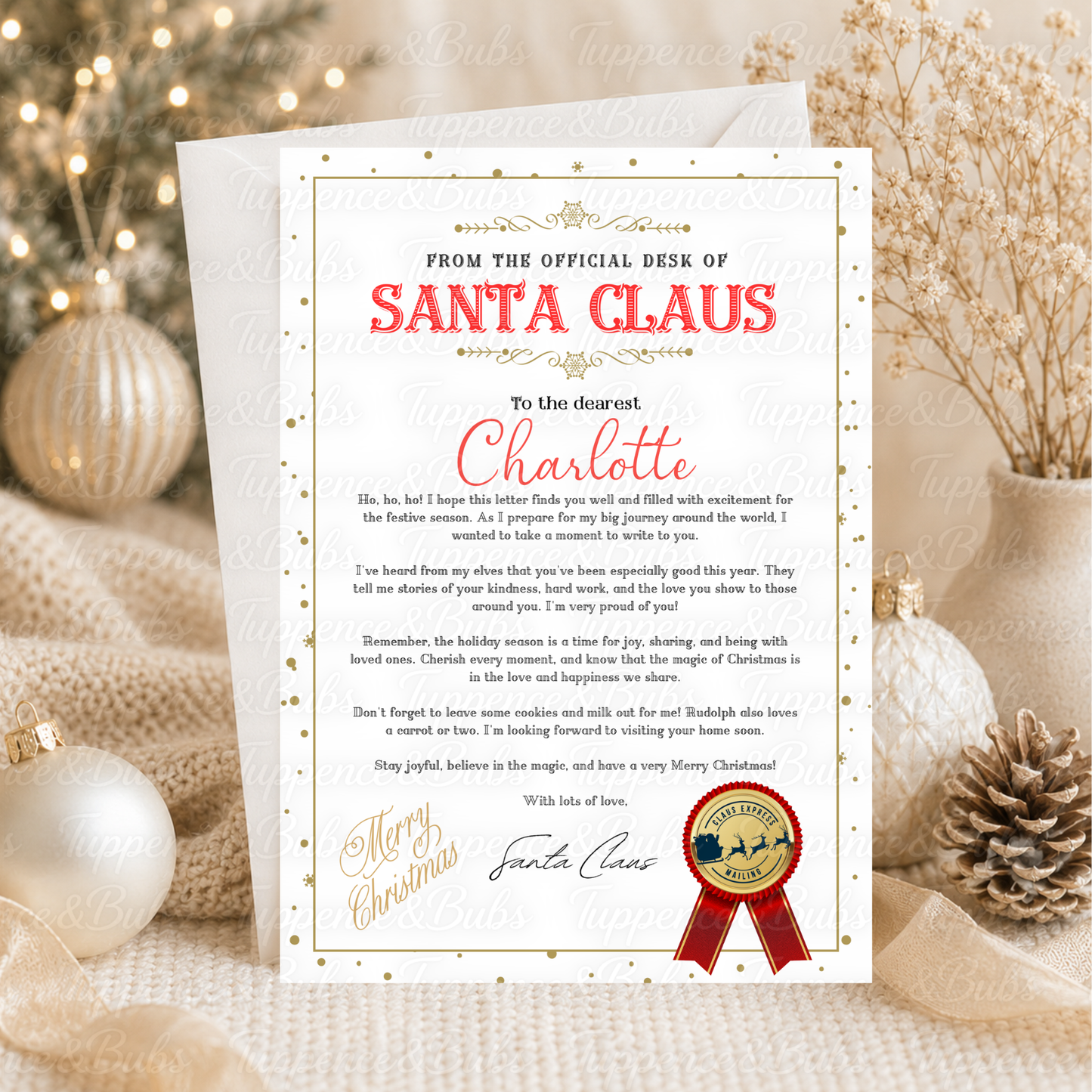 Personalised Official Santa Claus Christmas Letter