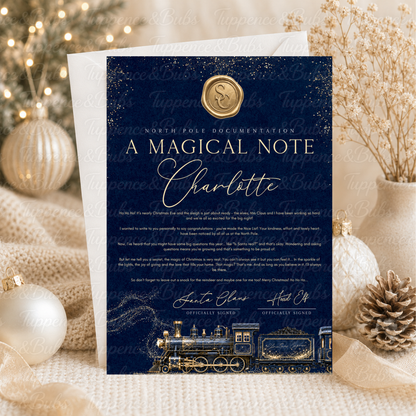 Personalised Navy & Gold Santa Letter – Christmas Eve or Magical Note
