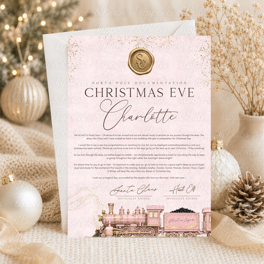 Personalised Pink Santa Letter – Christmas Eve or Magical Note