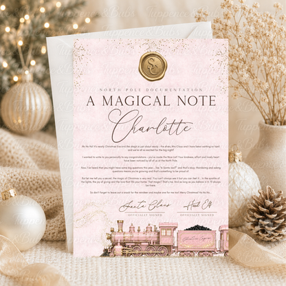 Personalised Pink Santa Letter – Christmas Eve or Magical Note