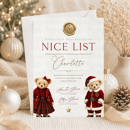 Personalised Teddy Bear Santa Letter – 3 Designs