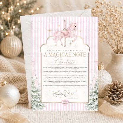 Personalised Pink Carousel Santa Letter – 3 Designs