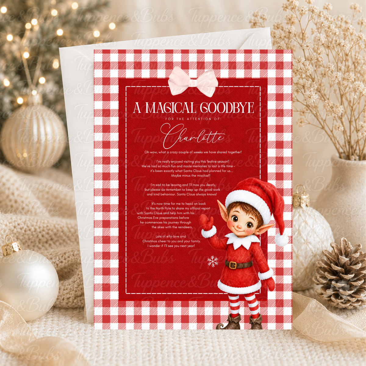 Personalised Christmas Elf Hello or Elf Goodbye Letter