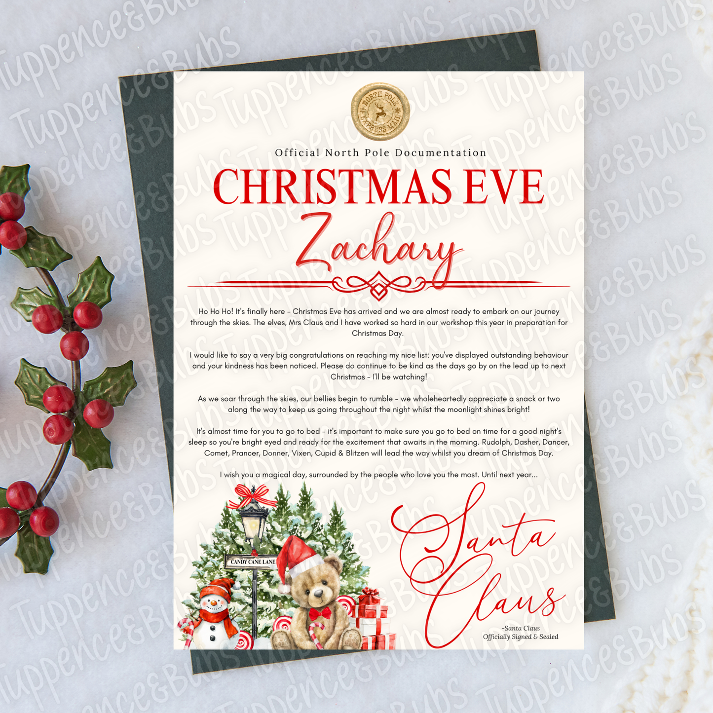 Christmas Eve Letter - Red Themed