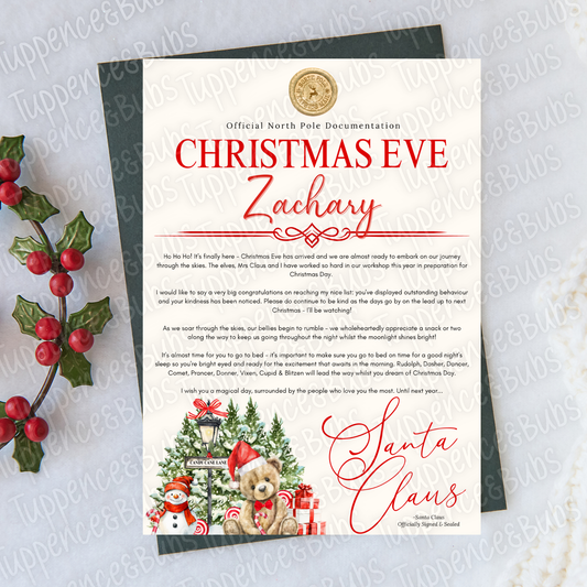 Christmas Eve Letter - Red Themed