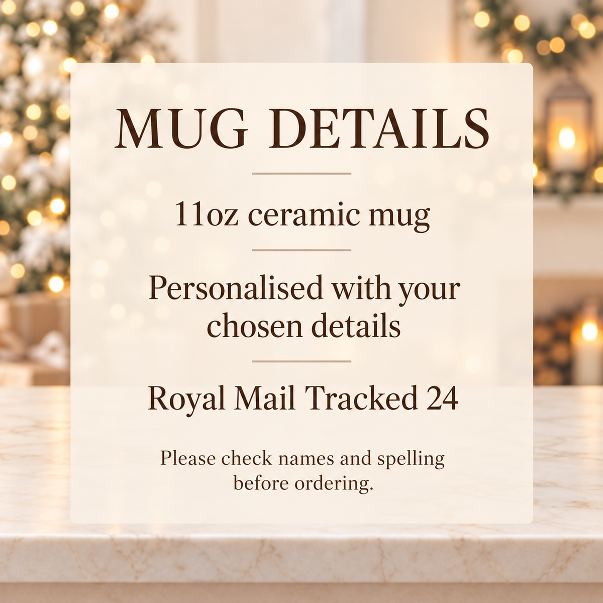 Personalised Christmas Pamper Mug with Pink Makeup Tree