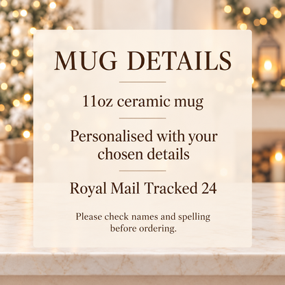 Personalised Christmas Pamper Mug with Pink Makeup Tree