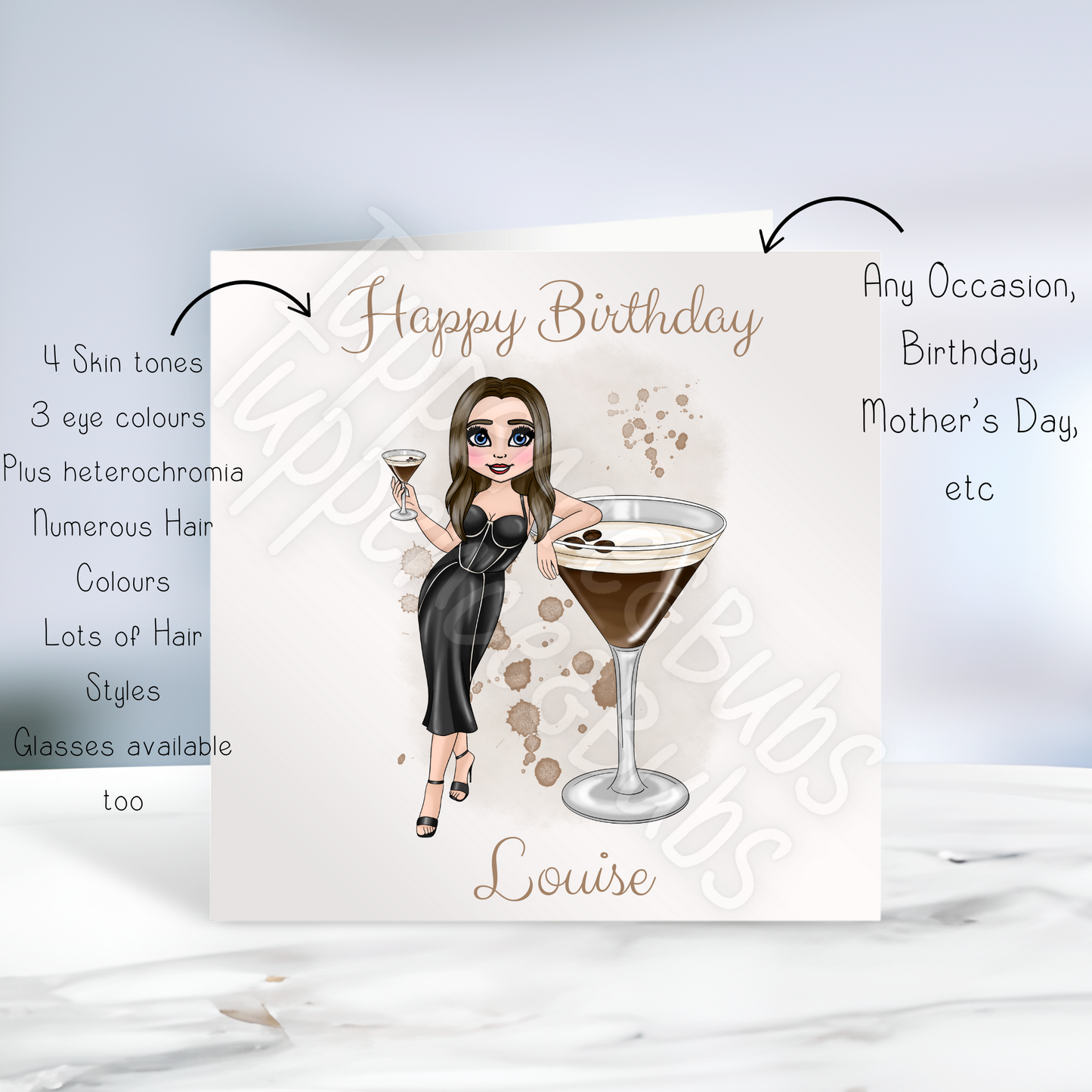 Espresso Martini Inspired Birthday Card