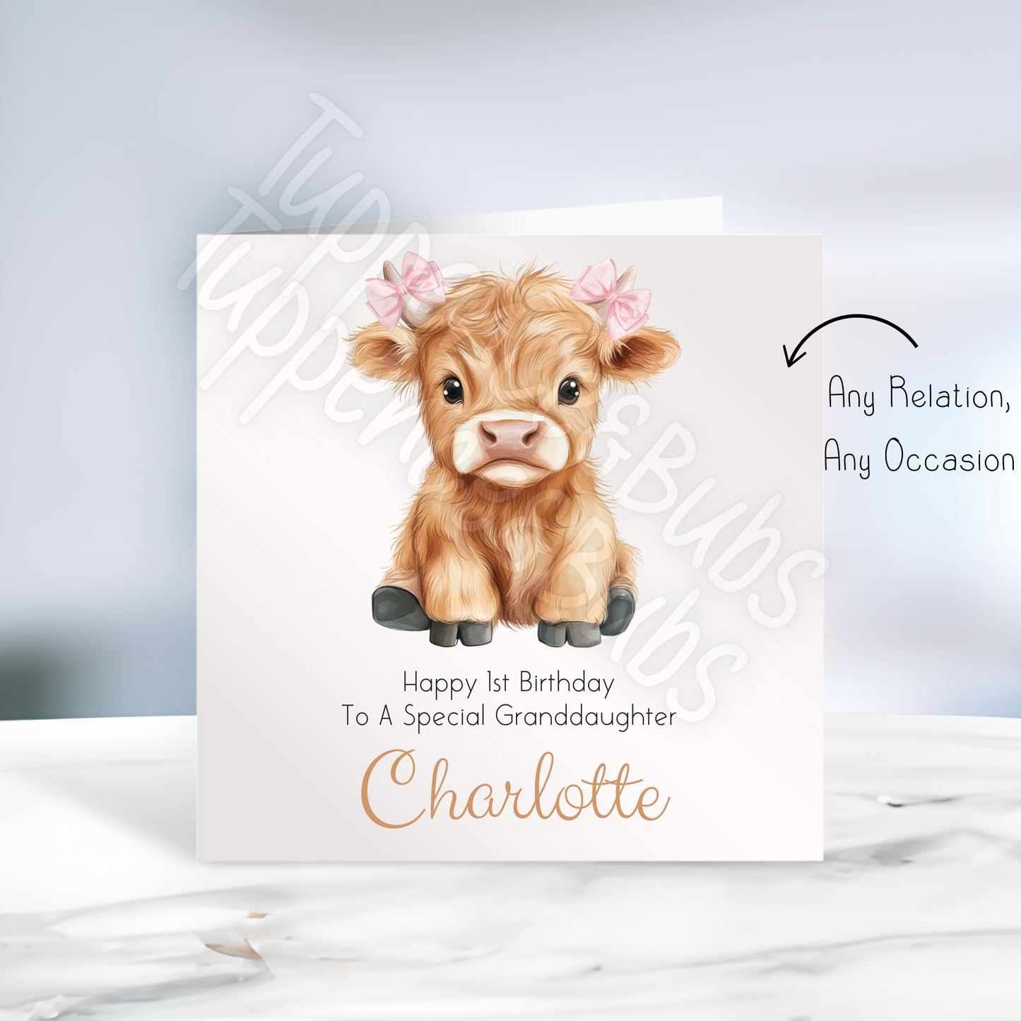 Highland Cow Themed Birthday Card