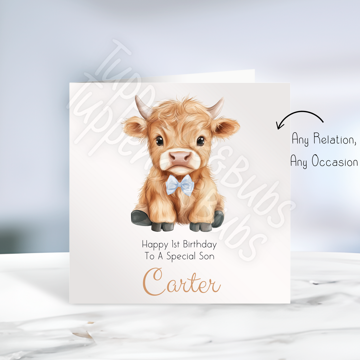 Highland Cow Themed Birthday Card
