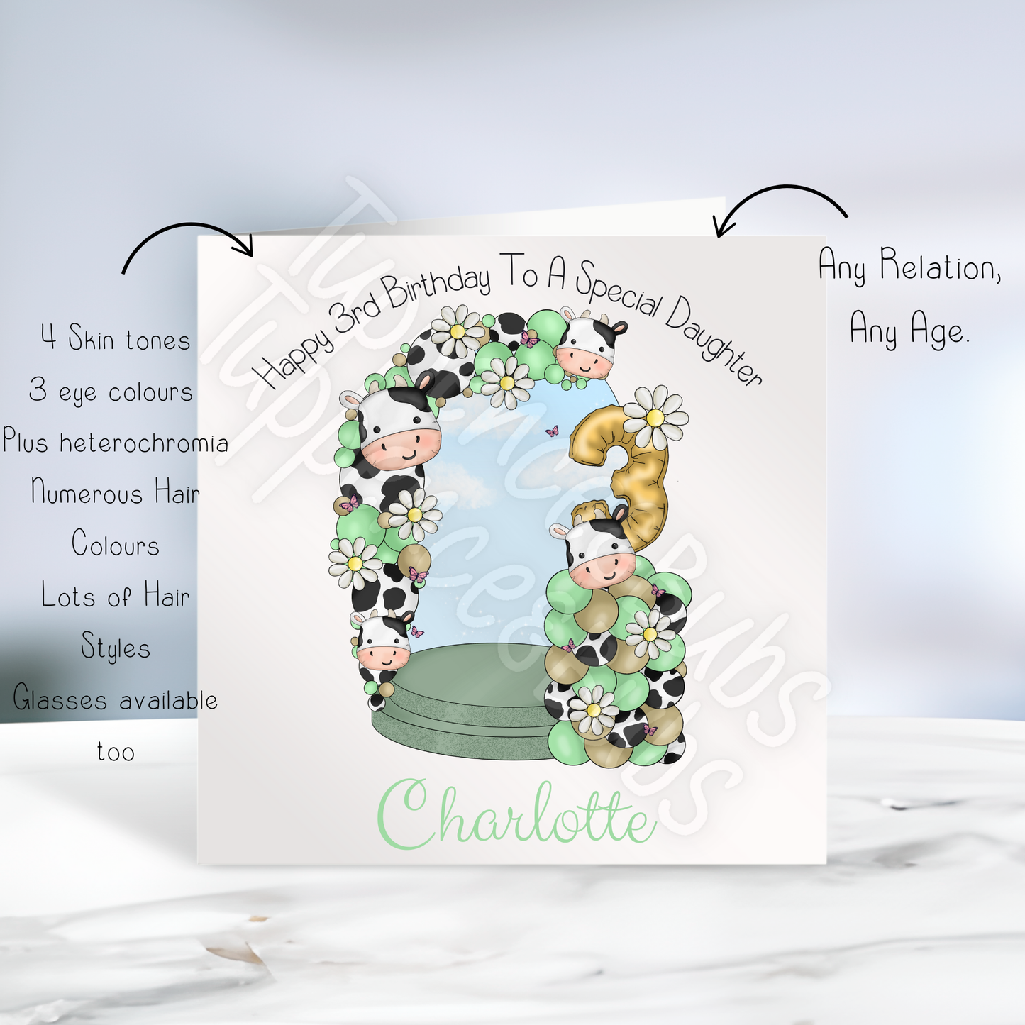 Cow Print Themed Birthday Card